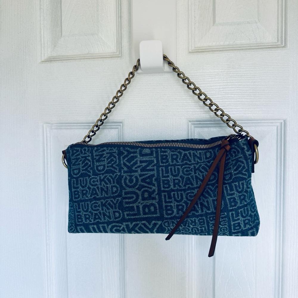 Lucky Brand Denim Blue Logo Clutch